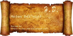 Holes Dániel névjegykártya