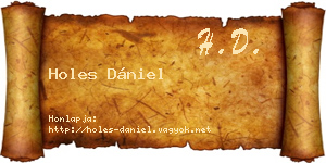 Holes Dániel névjegykártya
